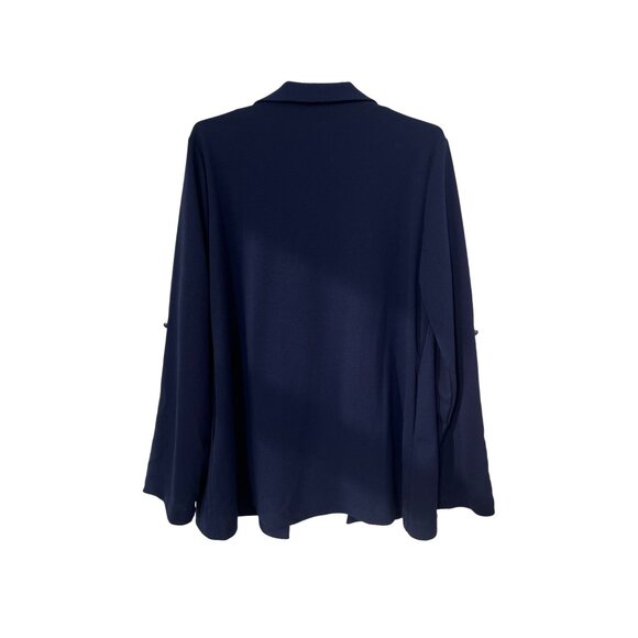 Andree by Unit Open Front Blazer Jacket Womens Large Navy Career Business Casual - Picture 2 of 7